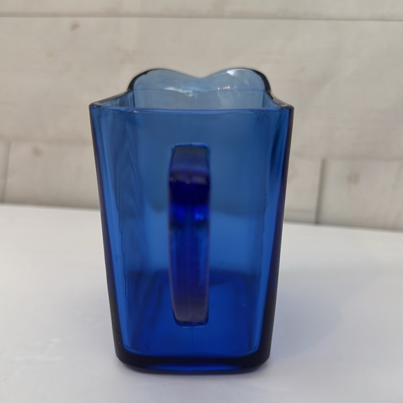 Hazel Atlas Vintage Cobalt Blue Small Pitcher Creamer Syrup Gravy Depression Era - Picture 4 of 9